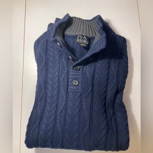 Gorgeous Jos A Banks Men’s navy blue sweater with button close. XL. Like new!